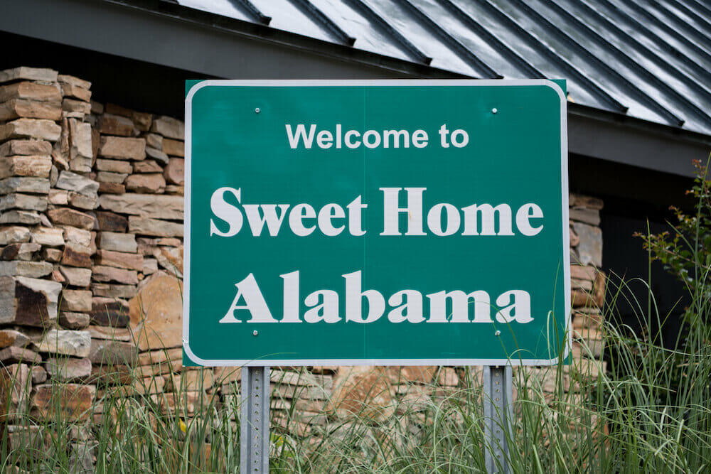 Green Welcome to Sweet Home Alabama Street Sign
