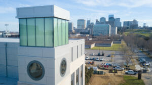 Skyline view from top of a commercial building.