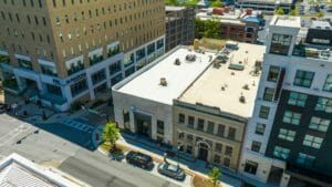 118 Jefferson St building roof and street view.