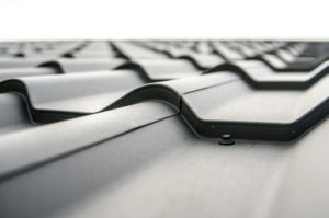 Close view of a corrugated roof.