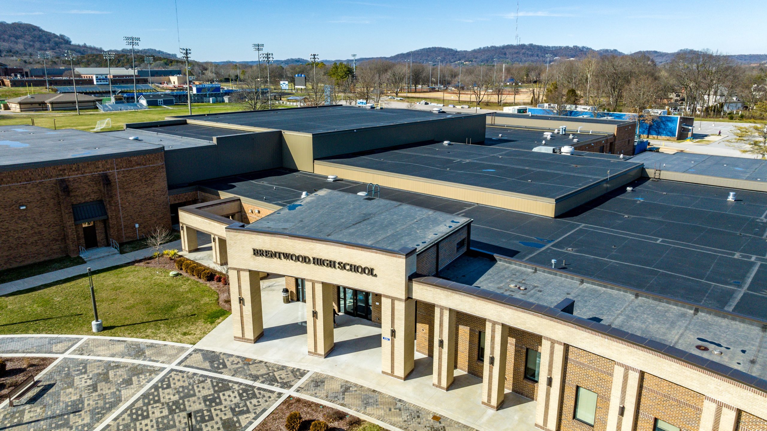 aerial view of Brentwood High School roof