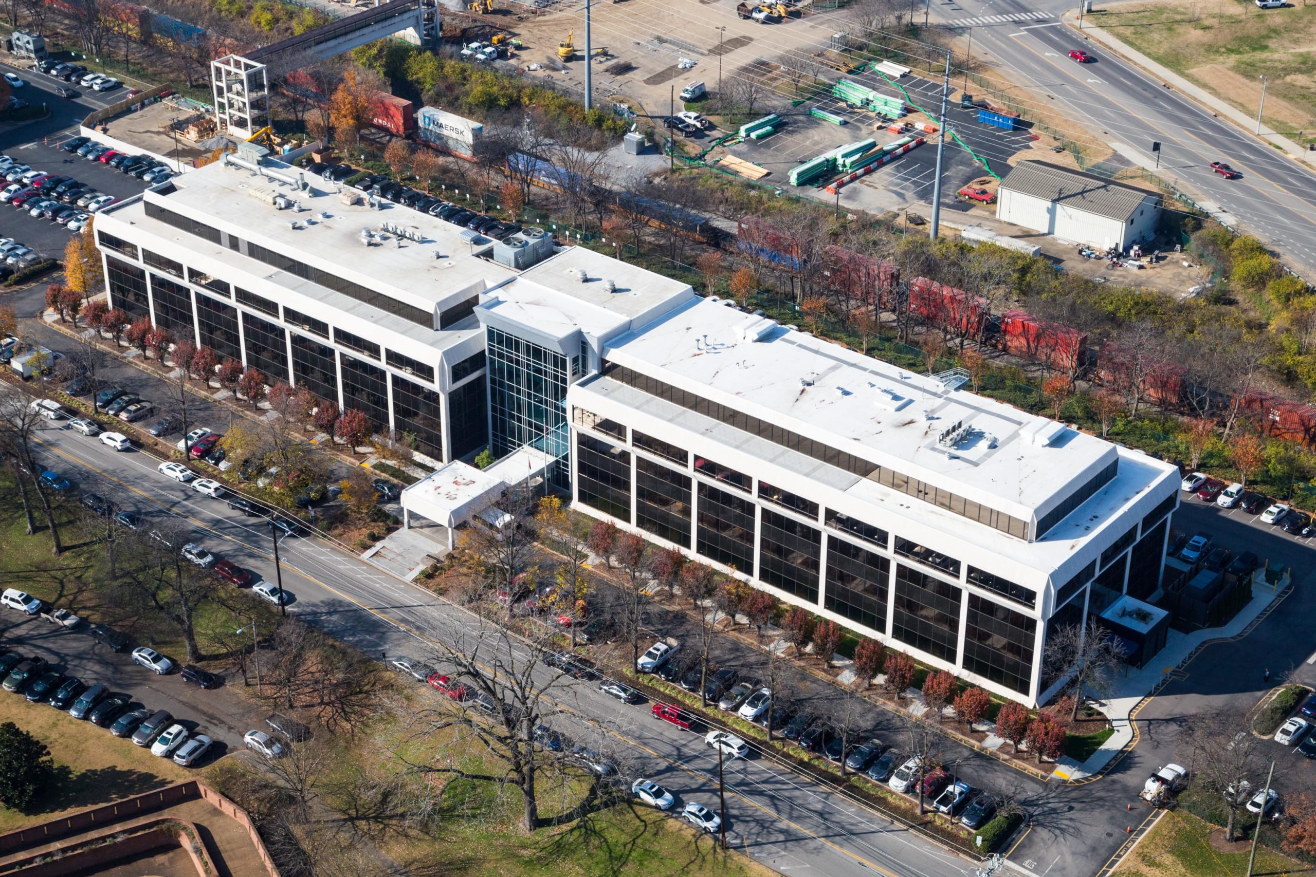 aerial view of HCA Building roof