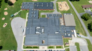 White Bluff school roof aerial
