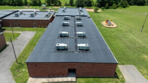 White Bluff elementary school commercial roof close up